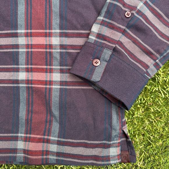 Lululemon Men’s Masons Peak Flannel Collar Plaid Long Sleeve Button Up Shirt XXL - Picture 3 of 10